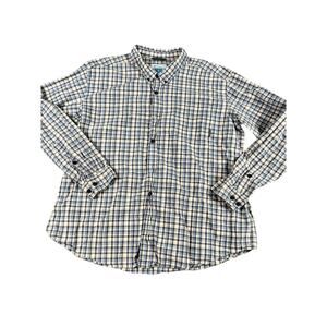 Columbia Sportswear Blue White Plaid Long Sleeve Shirt Men's XXL Button Down